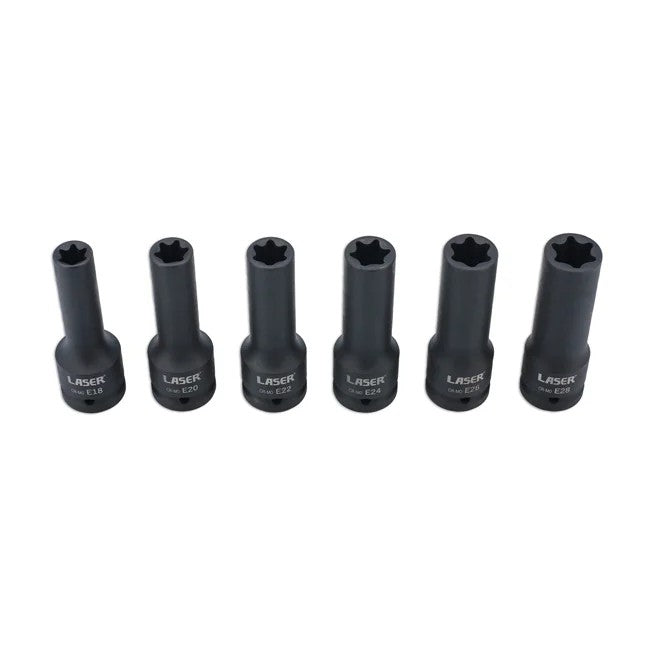 Laser Tools Deep Impact E-Socket Set 3/4"D 6pc - PL
