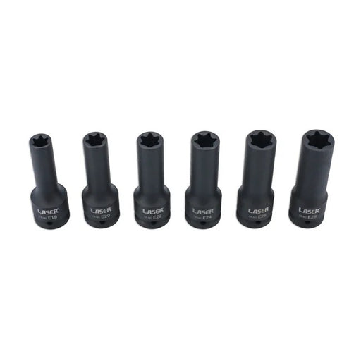 Laser Tools Deep Impact E-Socket Set 3/4"D 6pc - PL