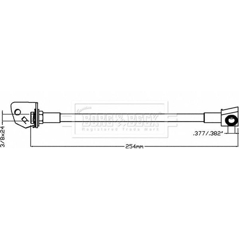 Borg & Beck Brake Hydraulic Hose Line Rear BBH8073