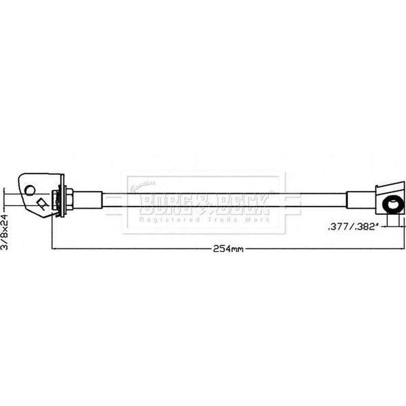 Borg & Beck Brake Hydraulic Hose Line Rear BBH8073