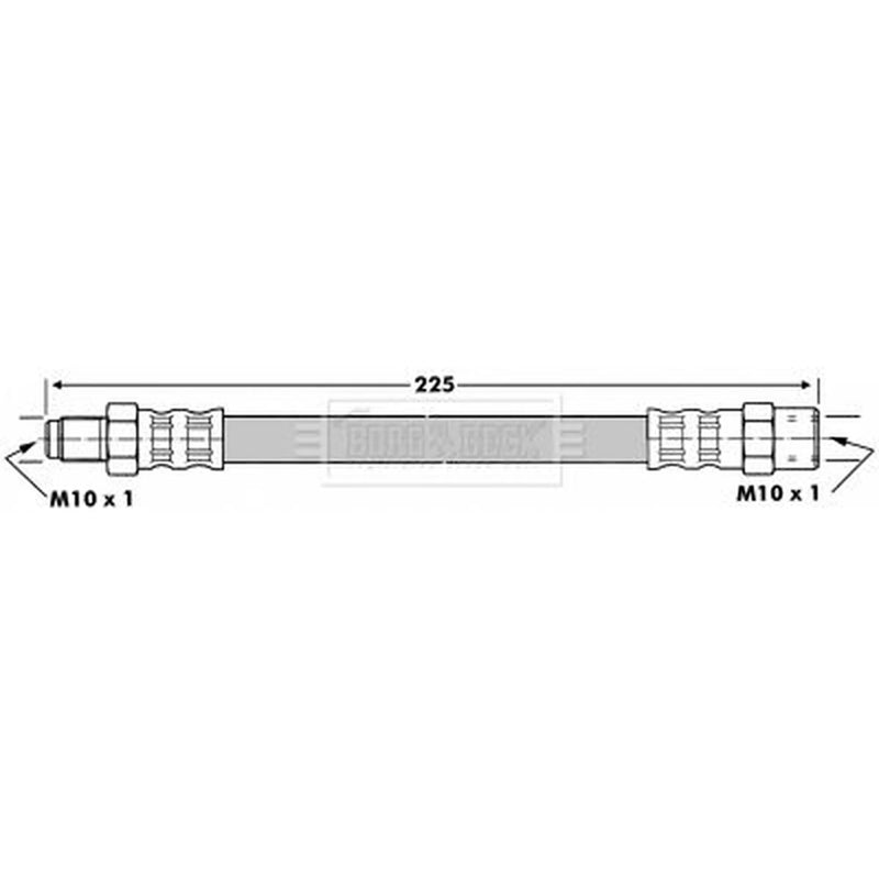 Borg & Beck Brake Hydraulic Hose Line Rear Left BBH6052