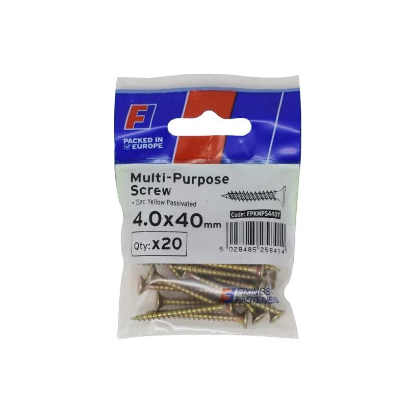 ForgeFix Multi-Purpose Pozi Screw CSK ST ZYP 4.0 x ForgePack 20 25-70mm
