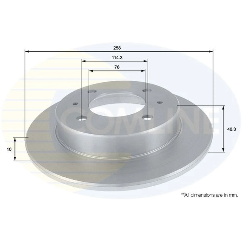 Comline 2 x Solid Rear Brake Discs ADC1020