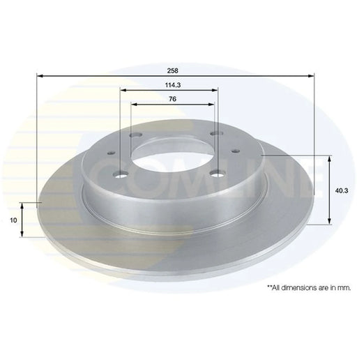 Comline 2 x Solid Rear Brake Discs ADC1020