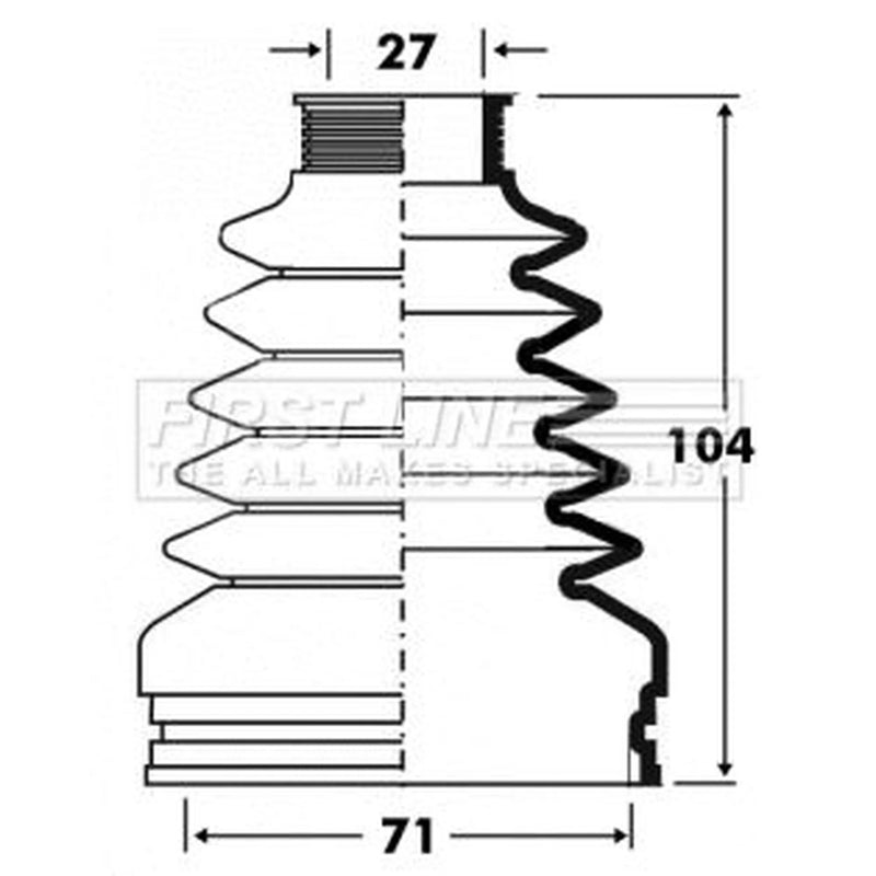 First Line Drive Shaft Bellow Kit Front Left Thermoplast FCB2878