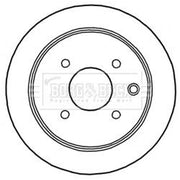 Borg & Beck 2 x Solid Rear Brake Discs BBD5170