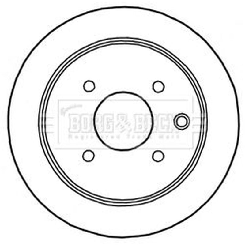 Borg & Beck 2 x Solid Rear Brake Discs BBD5170