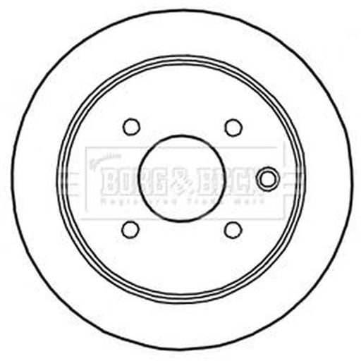 Borg & Beck 2 x Solid Rear Brake Discs BBD5170
