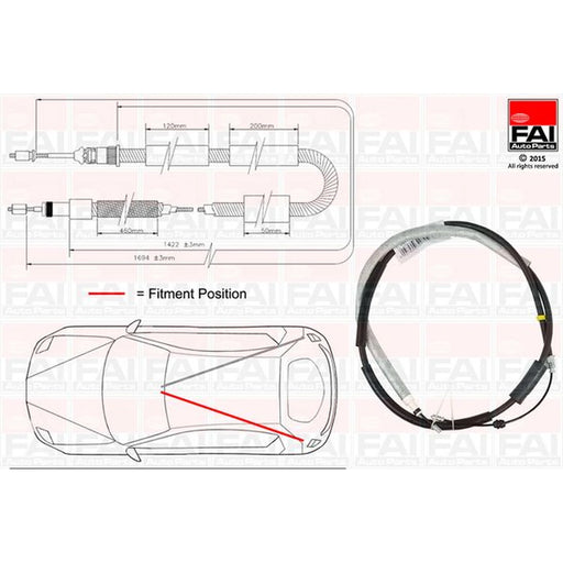 FAI Handbrake Cable Left Rear FBC0116