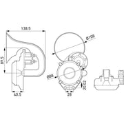 Hella Trumpet Style Car Horn 3PA 013 410-011