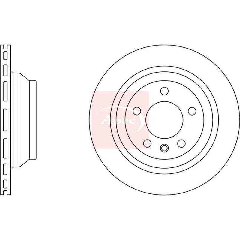 Apec 2 x Vented Rear Brake Discs DSK2400