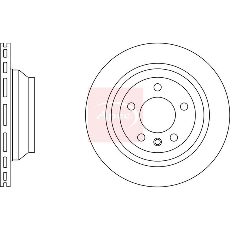 Apec 2 x Vented Rear Brake Discs DSK2400