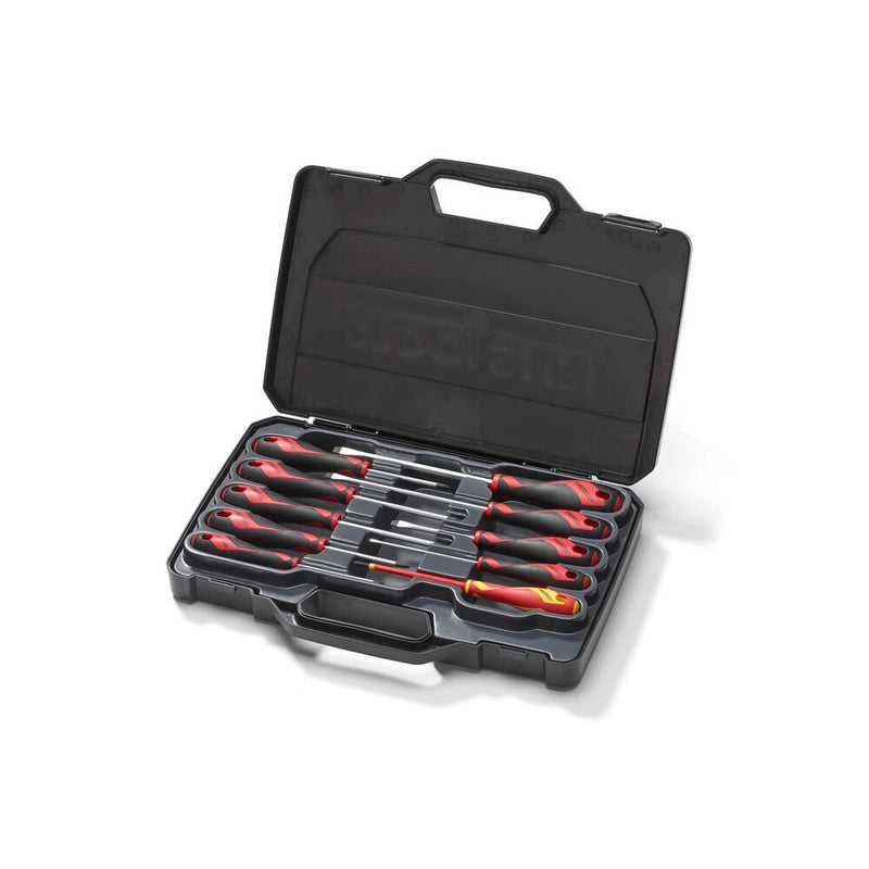 Teng Tools Screwdriver Set Mixed 10 Pieces - Flat, Phillips, Pozi