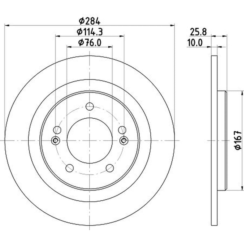 DON 2 x Solid Rear Brake Discs PCD15392