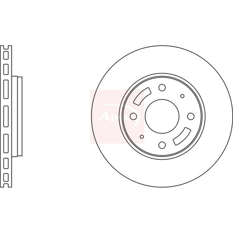 Apec 2 x Vented Front Brake Discs DSK799