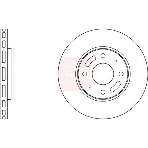 Apec 2 x Vented Front Brake Discs DSK799