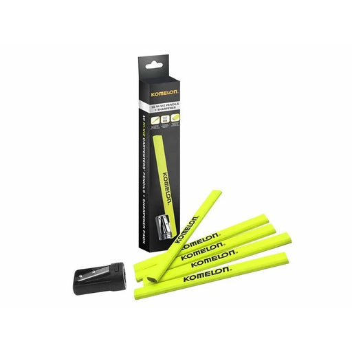 Komelon Carpenters Pencil and Sharpener Set, 10 Piece - KCPT10