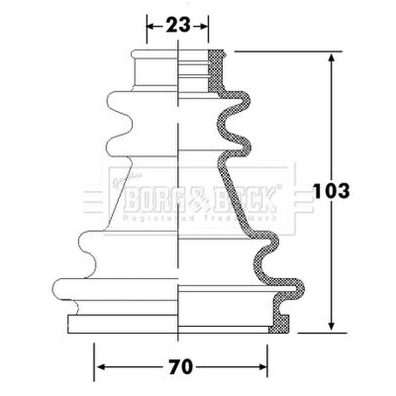 Borg & Beck Drive Shaft Bellow Kit Front Left BCB6304