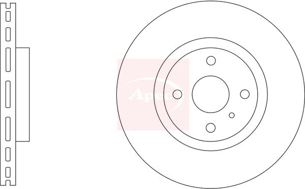 Apec 2 x Brake Disc Set Vented