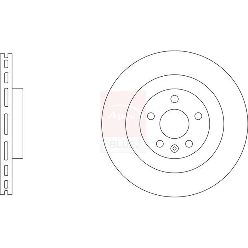 Apec 2 x Vented Rear Brake Discs SDK6975
