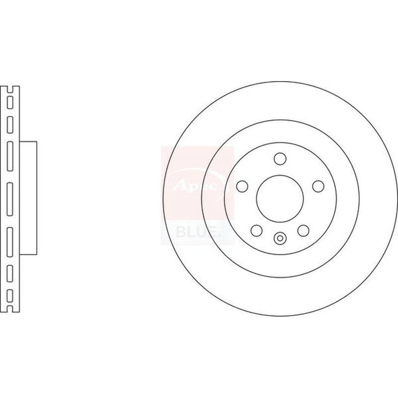 Apec 2 x Vented Rear Brake Discs SDK6975
