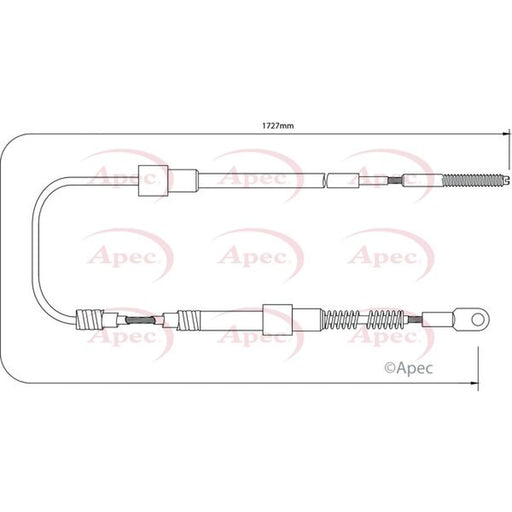 Apec Handbrake Cable Left Rear CAB1020
