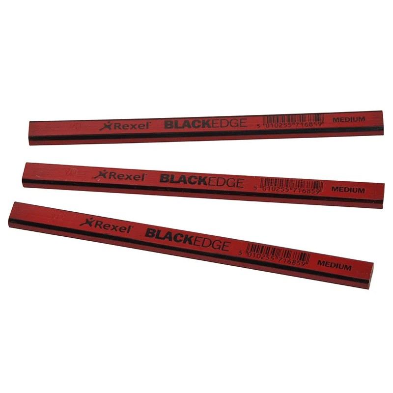 Blackedge Carpenter's Pencils - Red / Medium (Card 12) - 34330