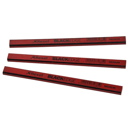 Blackedge Carpenter's Pencils - Red / Medium (Card 12) - 34330
