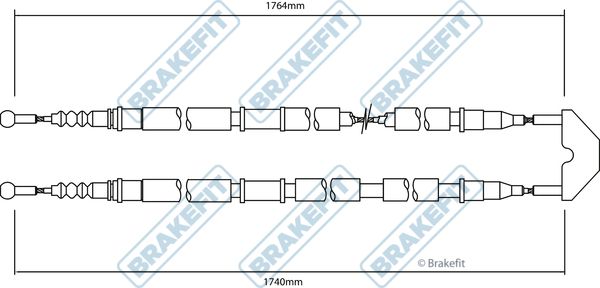 Apec Handbrake Cable Left Rear fits Vauxhall Zafira 2005-2014