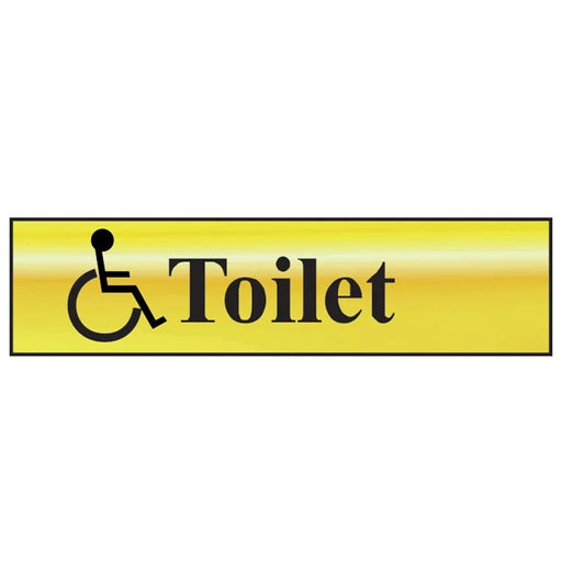 Scan Disabled Toilet - Polished Brass Effect 200 x 50mm - 6004