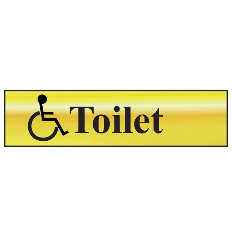 Scan Disabled Toilet - Polished Brass Effect 200 x 50mm - 6004