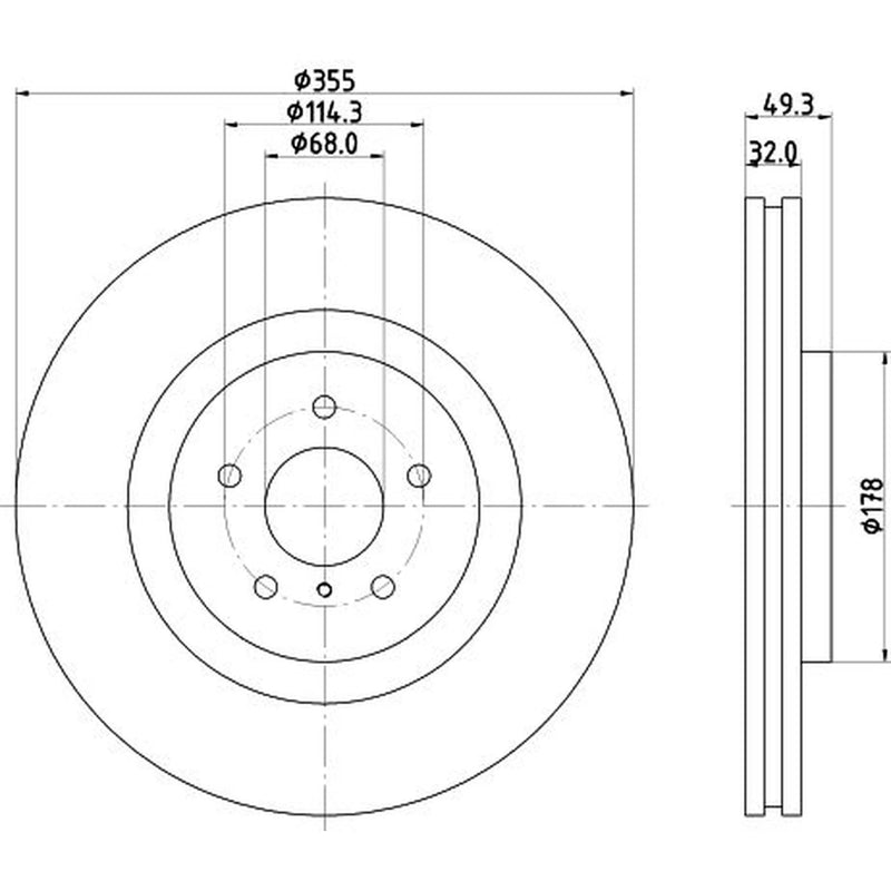 DON 2 x Internally Vented Front Brake Discs PCD22771