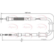 Apec Handbrake Cable Right Rear CAB1110