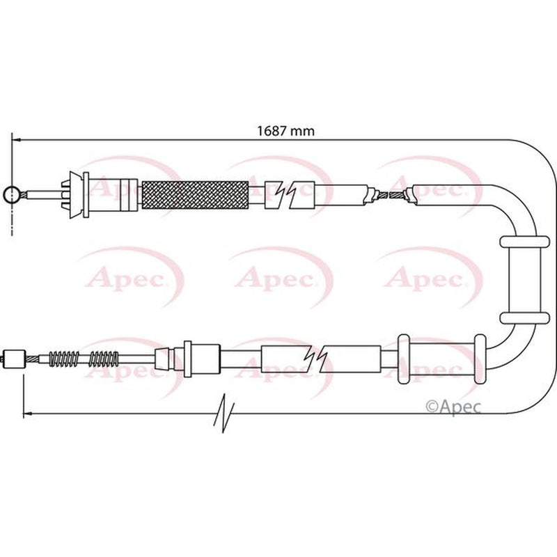 Apec Handbrake Cable Right Rear CAB1110