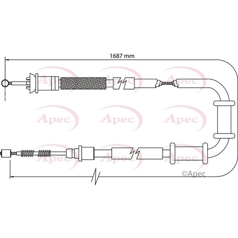Apec Handbrake Cable Right Rear CAB1110
