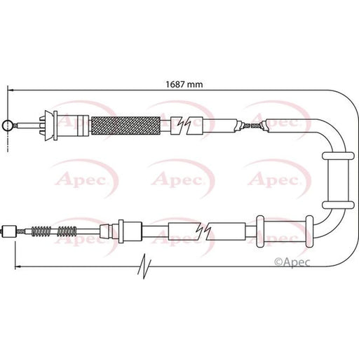 Apec Handbrake Cable Right Rear CAB1110