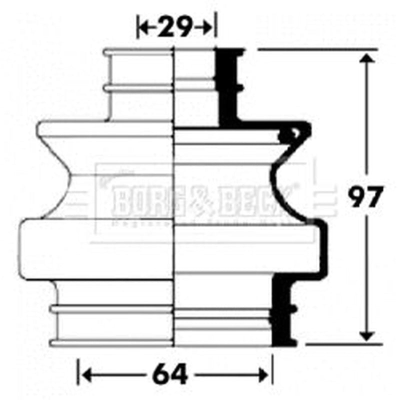 Borg & Beck Drive Shaft Bellow Kit Rear Left BCB2910