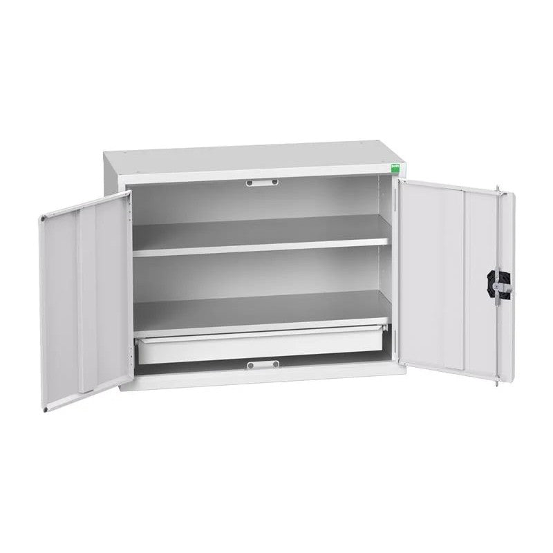Bott Verso Economy Wall Cupboard 2 Shelf + 1 Drawer 800mm Light Grey