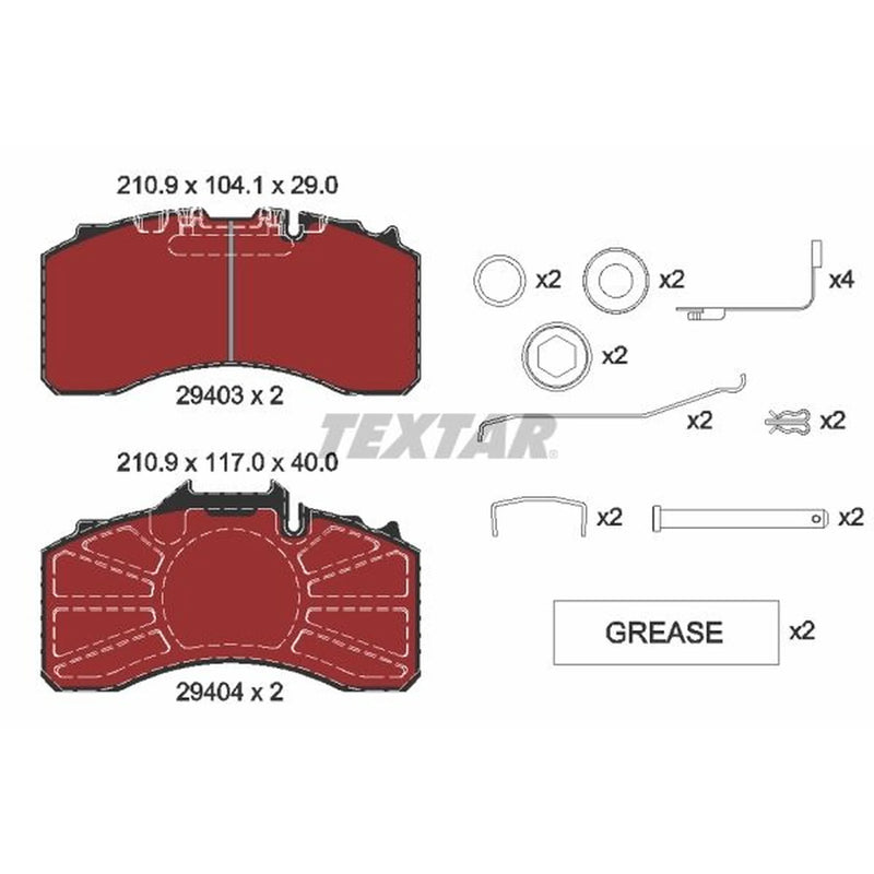 Textar Brake Pad Set 2940301