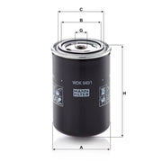 MANN-FILTER Fuel Filter Element WDK 940/1 OE 17224161 05718268 01340856 10412130