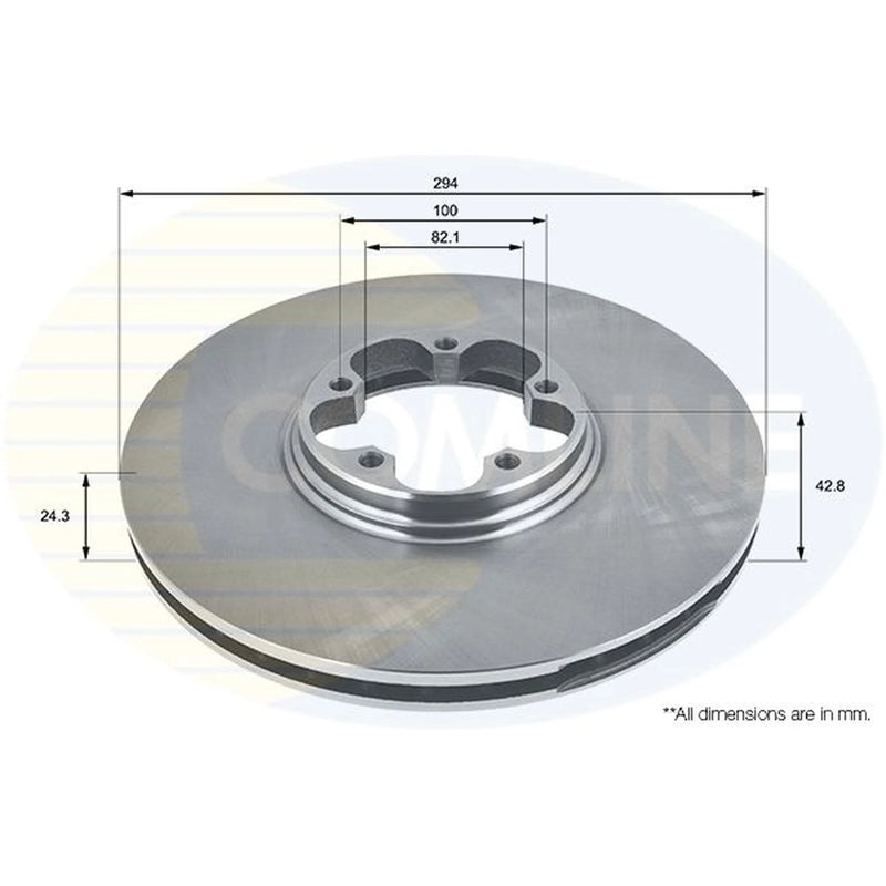 Comline 2 x Front Brake Discs ADC1213V