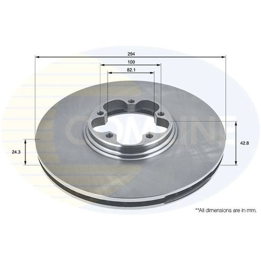 Comline 2 x Front Brake Discs ADC1213V