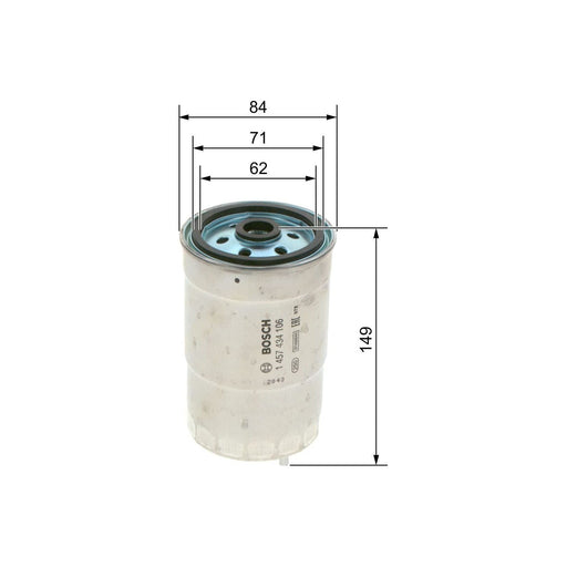 Genuine Bosch Car Fuel Filter N4106 Fits Vauxhall Astra Td - 1.7 - 91-98 1457434 Bosch  - Town Parts