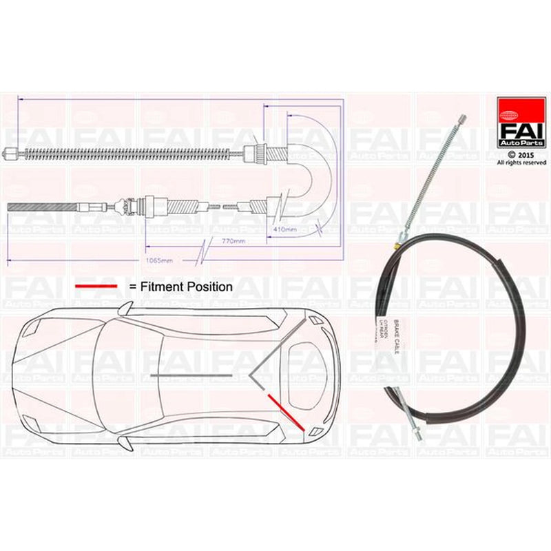 FAI Handbrake Cable Left Rear FBC0019