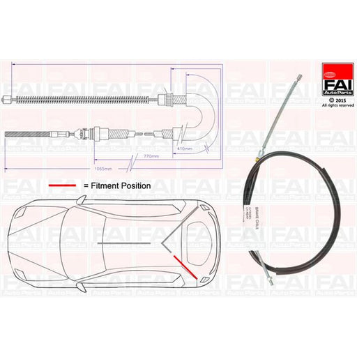 FAI Handbrake Cable Left Rear FBC0019