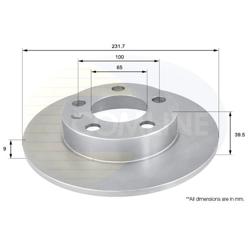 Comline 2 x Solid Rear Brake Discs ADC1414