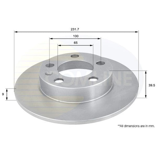 Comline 2 x Solid Rear Brake Discs ADC1414