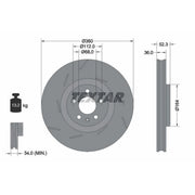 Textar 2 x Slotted Front Brake Discs 92334205