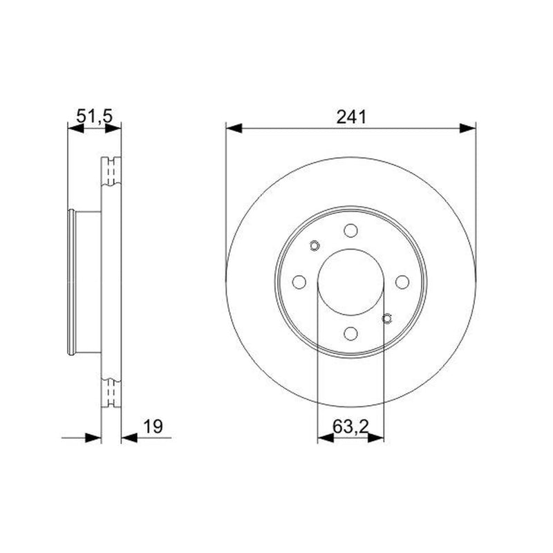 Bosch 2 x Vented Front Brake Discs 0 986 479 377