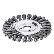Lessmann Knot Wheel Brush 115 x 14mm 22.2mm Bore, 0.50 Steel Wire - 472.211